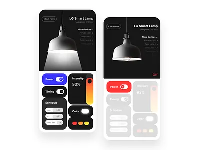 Smart Lamp (On/Off Switch) app challenge dailyui design mobile mockup onoff smarthome smartlight switcher toggle ui uiux