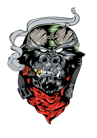 Gorila Militar design graphic design illustration