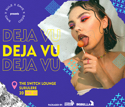 DEJA VU Party Flyer branding graphic design