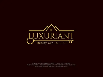 Luxuriant Realty Logo, Real Estate Logo, Luxury logo Key Home branding design elegant feminine golden homes key logo luxury estates luxury home luxury house luxury logo luxury real estate luxury real estate agent modern logo real estate real estate agent royal vector
