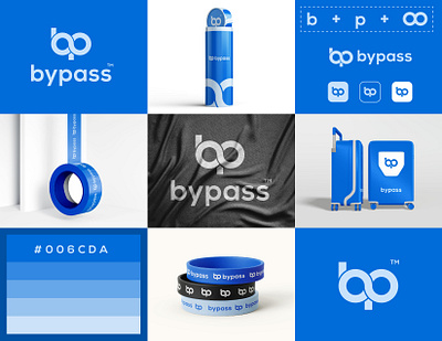 bypass Logo Design branding bypass bypass logo creative identity infinity logo letter bp lettering lettermark logo logo design logo mark logos mark medical modern logo design negative space logo symbol tech visual identity