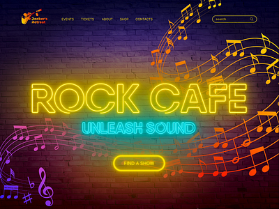 Rocker's Retreat rock cafe (concept) animation branding design motion graphics ui ux web design