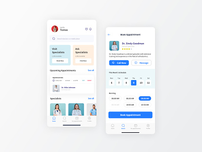 Doctor's Appointment App UI app appointment app appointments doctor doctors booking app health healthcare healthcare online hospital medical ui ui app ux