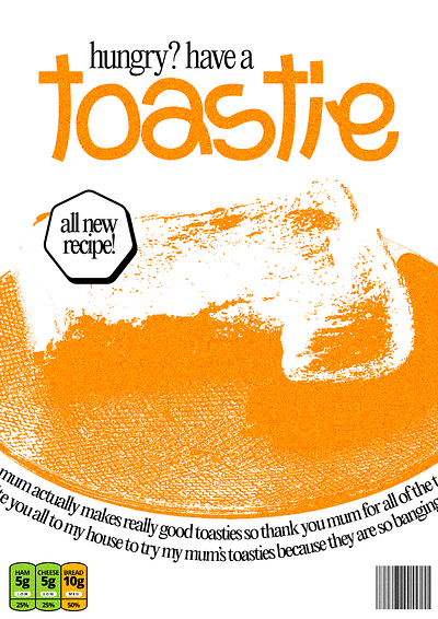 Toastie Poster 2d graphic design illustrator photoshop poster retro