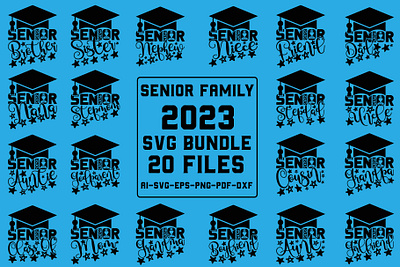 Senior Family 2023 SVG Bundle Cut Files community logo graphic design illustration senior 2022 basketball svg typography