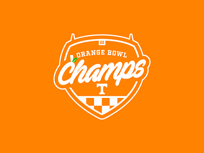 2022 Tennessee Orange Bowl Champs Logo branding championship championship logo champs college football college football logo design football logo illustration orange bowl tennessee football vector