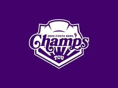 2022 TCU Fiesta Bowl Champs Logo branding championship championship logo champs college football college football logo design football football logo illustration logo tcu tcu football vector