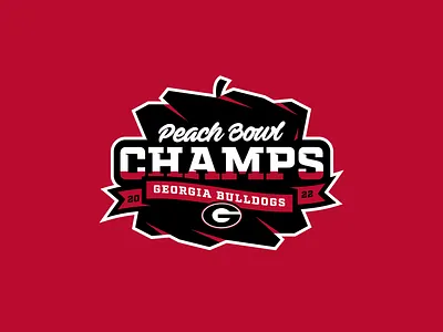 2022 Georgia Peach Bowl Champs Logo branding championship championship logo champs college football design football georgia georgia bulldogs georgia football illustration logo sports sports logo vector