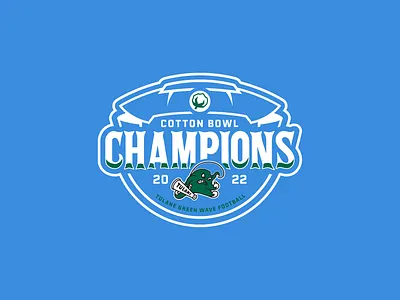 2022 Tulane Cotton Bowl Champions Logo branding championship championship logo champs design football football logo illustration logo sports sports logo tulane tulane football vector
