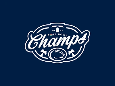 2022 Penn State Rose Bowl Champs Logo branding championship championship logo champs design football football logo illustration logo penn state penn state football rose bowl sports sports logo vector