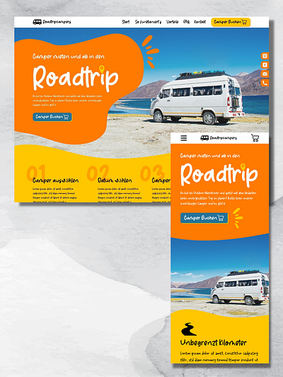 Website Design Camper Rental Homapge branding elementor pro homepage rental ui web web design