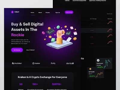 Crypto Exchange landing page design animation app design crypto crypto exchange crypto landingpage design exchange finance app fintech illustration landing page landingpage app landingpage design landingpage product nft ui ux web web design website