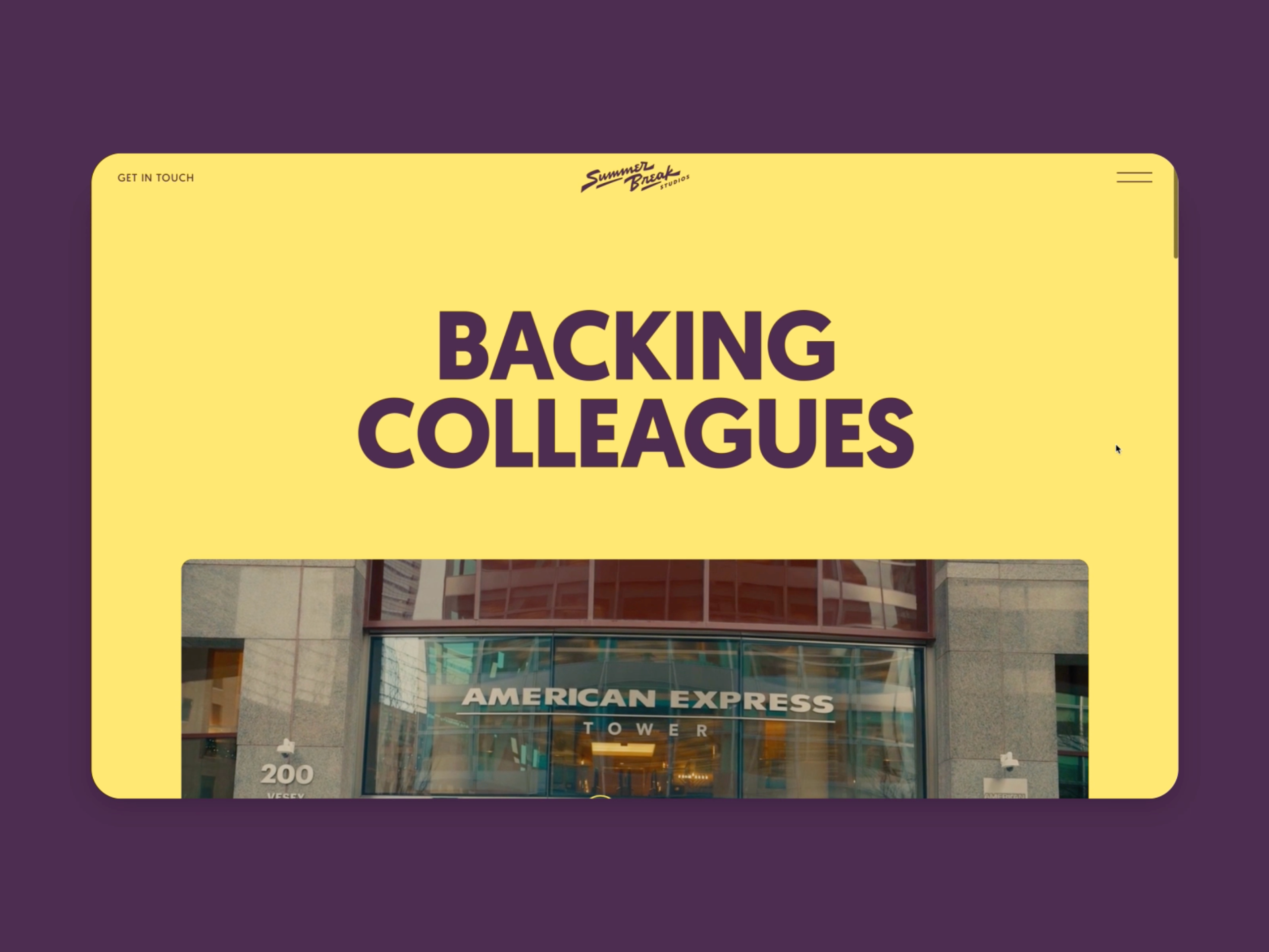 Project Page — Summer Break Studios colorful design graphic design hero portfolio project page typography ui ux webflow website design