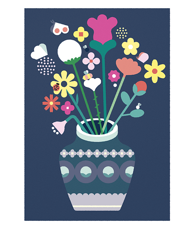 Spring time flower arrangement design drawing floral graphic design illustration plants print vector