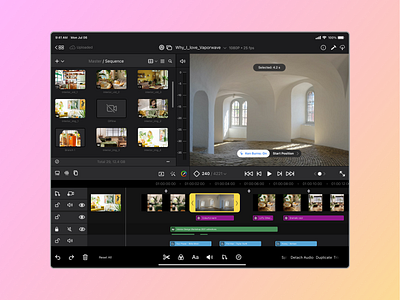 Build 1.0 - Day 12 | Video Editor Concept (iPad) app design gradients icons images interiordesign ipad ui ux