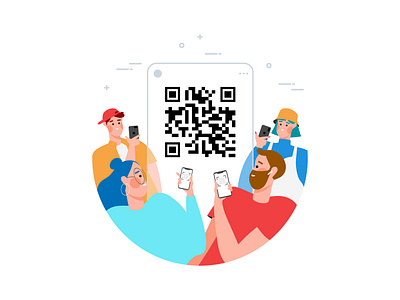 Qr code scanning illustration animation app branding design graphic design illustration landing page mobile motion graphics pay payment phone qr ui ux vector web