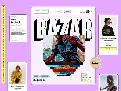 Build 1.0 - Day 13 | BAZAR (commercial website design) commercial design fashion fonts gradients graphic design neo brutalism ui ux website
