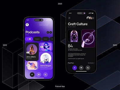 Podcasts - Mobile App Concept app audio audiobooks concept design episodes illustration interaction ios media mobile mobile app player podcast radio sound spotify track ui ux