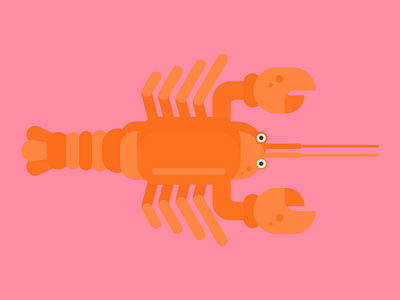 Lobster digital art flat design graphic design illustration 2d vector illustration