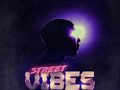 Album Cover - Street Vibes adobe album album cover cd cover art digital art glow haze hip hop illustration music neon noise rap retro sleeve texture typography vibrant