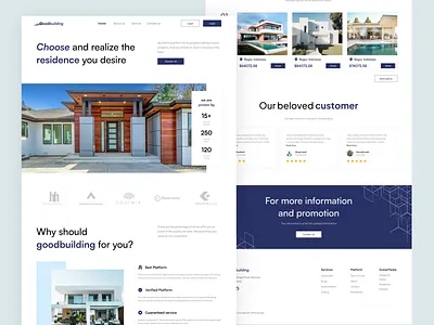 Goodbuilding - Landing Page Real Estate Animation agency animation apartement branding building clean furniture graphic design home landing page management minimalist motion graphics property real estate residance ui uiux web website