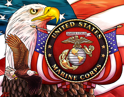 Eagle Commission america commission design graphic design illustration marine patriotic