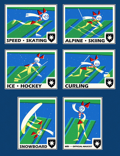 Winter Olympics Pictograms character design color bleed design graphic design illustration matchbox olympics pictogram retro sports