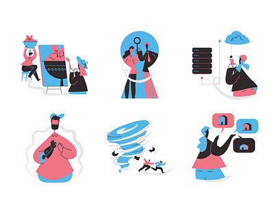 Basic illustrations branding business character cloud collaboration. disaster drawing figma flat getillustrations illustration privacy security server simple team vector web