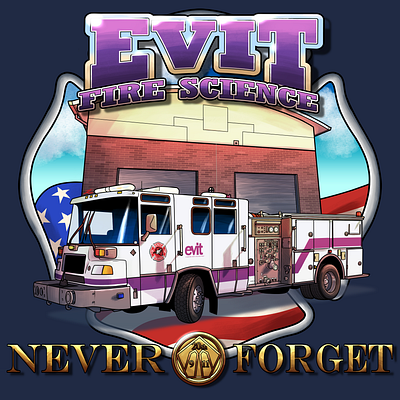 EVIT - Fire Science Commission branding commission design evit fire fighter firetruck graphic design illustration logo patriotic uniform