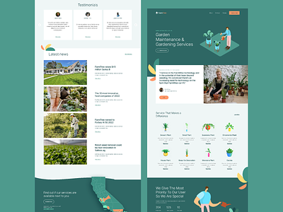 Gardening Service UI Design agriculture agro composting crops design farm farming green greenhouse home page hydroponics irrigation landing page landscaping organic planting ui design web design web page website