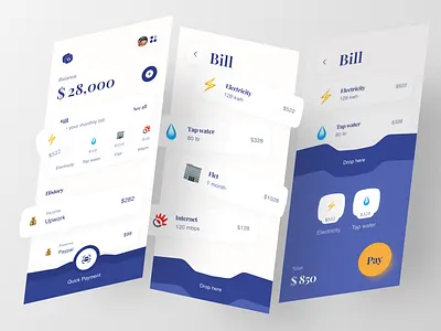 iPay - Finance Mobile App banking bill blue clean design finance financial mobile mobile app money pay payment payment flow playfair transaction ui ux wallet web design website