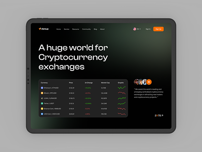 Cryptocurrency Exchanges Landing Page bitcoin crypto cryptocurency currency exchange exchanges homepage landing page market nft trading ui wallet web design website