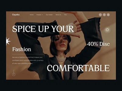 Gayaku - Fashion Hero Section clean design e commerce elegant fashion fashion page hero home page landing page simple stylist ui ui ux web design