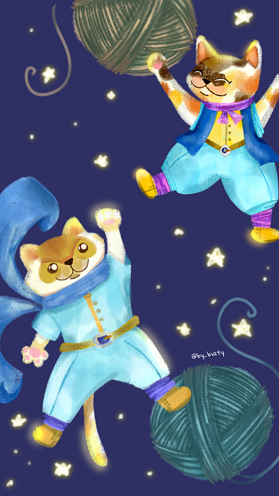 Kitties dream children´s book design editorial illustration