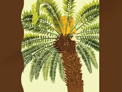ENCEPHALARTOS WOODII book botanical cat encephalartos woodii green illustration lonesttree plant tree zamiaceae