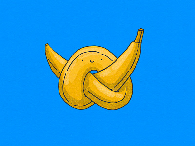 Twisted Banana banana bananas fruit illustration illustrator tangle twist twisted yellow
