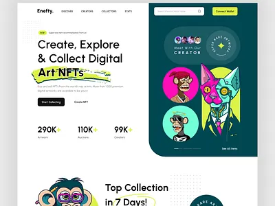 NFT Marketplace Landing Page Design art cryptoart digital digital nft landing page landing page design nft nft art nft best nft collection nft design nft web nft website nftart nfts sylgraph visual design web website website concept