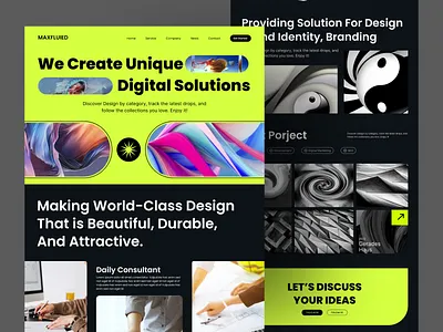 Digital solutions landing page design. agency consult consultant digital landing page solutions unique web website