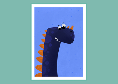 Dino animal art cha character colors design dino dinosaur drawing illustration kids kids illustration postcard procreate