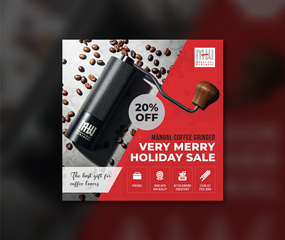 Coffee Grinder Sale Social Media Post Design 3d animation branding brochure coffee corporate design design flyer flyer design graphic design grinder sale illustration logo motion graphics sale banner sale poster social media design social media post ui