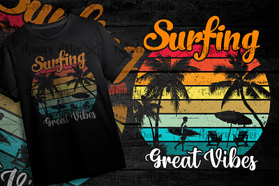 Surfing t-shirt design uiux