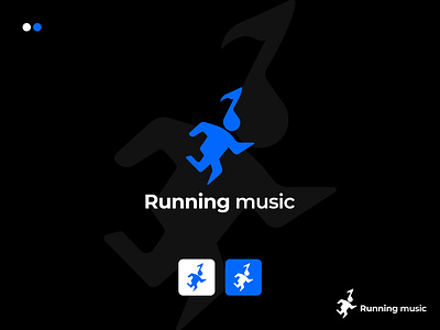 Running music, (run+music) Logo Design Concept branding design graphic design illustration logo logo design logo make music logo run music running music logo ui ux vector