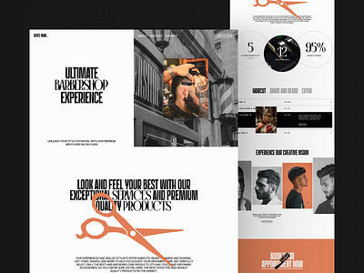 Website design for a barbershop — UX/UI branding design landing page redesign typography ui uxui