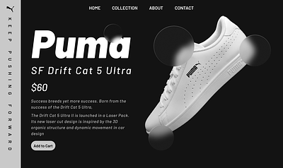 Puma Shoe Detail page 3d branding ui ui design user ex web design
