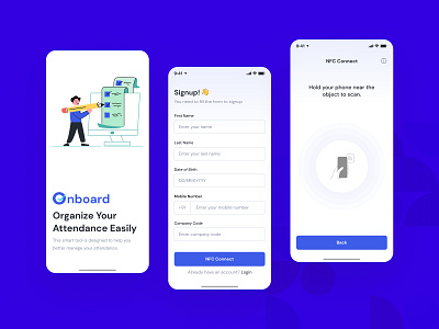 Attendance Management Sign-up screen branding design graphic design illustration logo typography ui ux vector web
