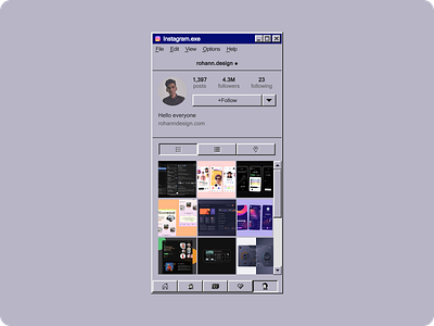 Retro Instagram dashboard design landingpage mobile design uidesign