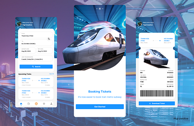 Train - Ticket Booking App 3d animation app branding design graphic design illustration logo motion graphics typography ui ux