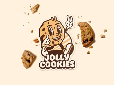 Jolly Cookies 🍪 australia bakery brand identity branding character cookie cookie shop cookies food graphic design illustration jeffrey dirkse logo mascot pastry rubber hose sweets vector visual identity