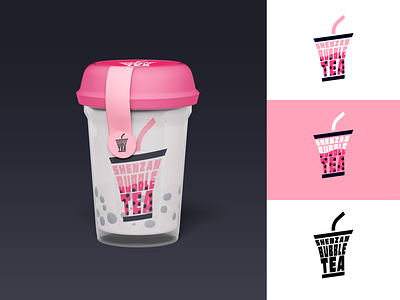 Shenzan Bubble Tea boba tea branding bubble tea logo logocore pink shenzan bubble tea typography