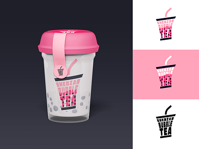 Shenzan Bubble Tea boba tea branding bubble tea logo logocore pink shenzan bubble tea typography